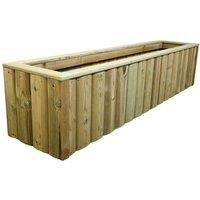 Churnet Valley Garden Furniture Ltd Log Lap Wooden Planter Trough Pressure Treated - L40 X W120 X H40 cm in Light Brown