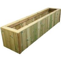 Churnet Valley Garden Furniture Ltd T&G Wooden Planter Trough - L40 X W120 X H40 cm - Assembled in Light Brown