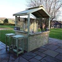 Churnet Valley Garden Furniture Ltd The Buxton Garden Bar - L111.5 X W224 X H233 cm in Light Brown