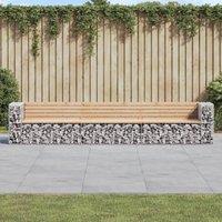 Berkfield Home Garden Bench Gabion Design 347x71x65.5 cm Solid Wood Pine in Brown