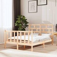 Berkfield Home Bed Frame Solid Wood Pine 140x190 cm in Brown