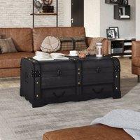Berkfield Home Treasure Chest Wood Black 90x51x42 cm | Size: 90 x 51 x 42 cm
