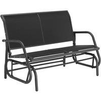 tectake Garden Swing Bench Greta - 2-seater, 121 x 72 x 86.5 cm in Black | Size: 2 Seater