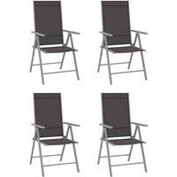 Berkfield Home Folding Garden Chairs 4 pcs Textilene Black
