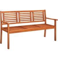 Berkfield Home 3-Seater Garden Bench 150 cm Solid Eucalyptus Wood in Brown
