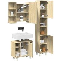 Berkfield Home 3 Piece Bathroom Furniture set Sonoma Oak Engineered Wood in Brown