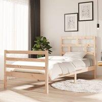Berkfield Home Bed Frame Solid Wood Pine 90x200 cm in Brown