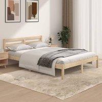 Berkfield Home Bed Frame Solid Wood Pine 135x190 cm Double in Brown