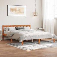 Berkfield Home Bed Frame without Mattress Wax Brown 150x200 cm King Size Solid Wood Pine