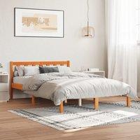 Berkfield Home Bed Frame without Mattress Wax Brown 120x190 cm Small Double Solid Wood Pine