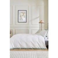 1951 'Olenna' Luxury 250 Thread Count Cotton Sateen Duvet Cover Set in Green | Size: Double