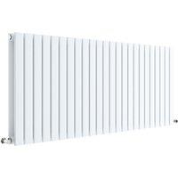 Balterley Lucia Square Horizontal Double Panel Radiator, 600x1398mm, Satin White