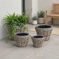 Garden Greatness Drypot Split Rattan Basket Set of Four in Natural