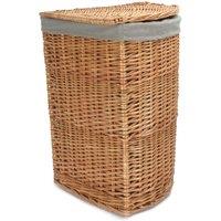 Red Hamper Large Light Steamed Corner Linen Basket with Grey Sage Lining