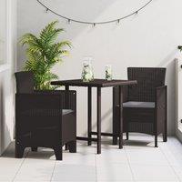 Berkfield Home Garden Chair Set of 2 Brown, Anthracite Plastic, Cushions in Brown