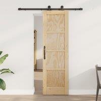 Berkfield Home Sliding Door with Hardware Set 'ORKDAL'Solid Wood Pine in Beige