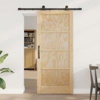 Berkfield Home Sliding Door with Hardware Set "ORKDAL" Solid Wood Pine in Beige