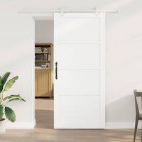 Berkfield Home Sliding Door with Hardware Set White 93x211 cm Solid Wood Pine