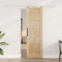 Berkfield Home Sliding Door with Hardware Set 61x198.5 cm Solid Wood Pine in Beige