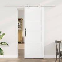Berkfield Home Sliding Door with Hardware Set White 73.5x198.5 cm Solid Wood Pine