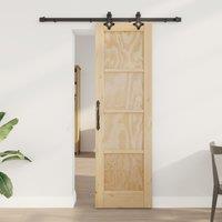 Berkfield Home Sliding Door with Hardware Set "ORKDAL" Solid Wood Pine in Beige