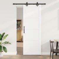 Berkfield Home Sliding Door with Hardware Set 'ORKDAL'White Solid Wood Pine