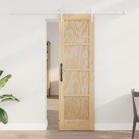 Berkfield Home Sliding Door with Hardware Set 61x198.5 cm Solid Wood Pine in Brown