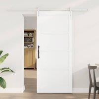 Berkfield Home Sliding Door with Hardware Set White 78x202 cm Solid Wood Pine