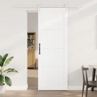 Berkfield Home Sliding Door with Hardware Set White 83x232 cm Solid Wood Pine