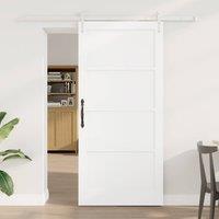 Berkfield Home Sliding Door with Hardware Set White 93x202 cm Solid Wood Pine