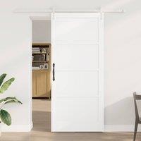 Berkfield Home Sliding Door with Hardware Set White 93x211 cm Solid Wood Pine