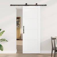 Berkfield Home Sliding Door with Hardware Set 'ORKDAL'White Solid Wood Pine in White