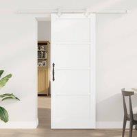 Berkfield Home Sliding Door with Hardware Set White 78x202 cm Solid Wood Pine