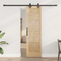 Berkfield Home Sliding Door with Hardware Set "ORKDAL" Solid Wood Pine in Beige