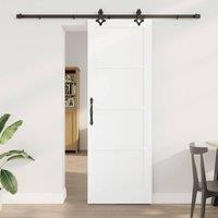 Berkfield Home Sliding Door with Hardware Set "ORKDAL" White Solid Wood Pine