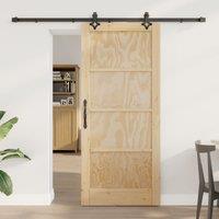 Berkfield Home Sliding Door with Hardware Set 'ORKDAL'Solid Wood Pine in Beige