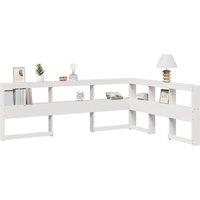 Berkfield Home Bookcase Headboard L-Shaped White 150 cm Solid Wood Pine