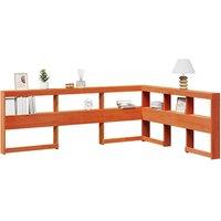 Berkfield Home Bookcase Headboard L-Shaped Wax Brown 160 cm Solid Wood Pine