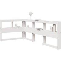 Berkfield Home Bookcase Headboard L-Shaped White 90 cm Solid Wood Pine