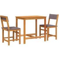 Berkfield Home 3 Piece Balcony Set with Cushions Solid Wood Acacia in Brown