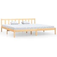 Berkfield Home Bed Frame Solid Pinewood 200x200 cm in Light Tan