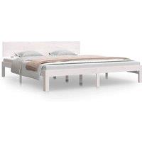 Berkfield Home Bed Frame White Solid Wood 180x200 cm Super King Size