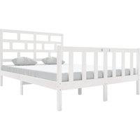Berkfield Home Bed Frame White Solid Wood Pine 120x200 cm | Size: Small Double