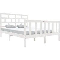 Berkfield Home Bed Frame White Solid Wood Pine 140x200 cm
