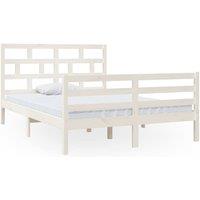 Berkfield Home Bed Frame White Solid Wood Pine 140x200 cm