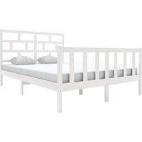 Berkfield Home Bed Frame White Solid Wood Pine 160x200 cm
