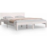 Berkfield Home Bed Frame White Solid Wood Pine 160x200 cm