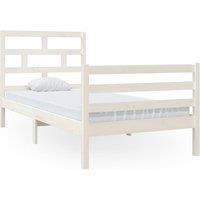 Berkfield Home Bed Frame White Solid Wood Pine 90x200 cm