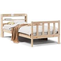 Berkfield Home Bed Frame without Mattress 75x190 cm Small Single Solid Wood Pine in Light Tan