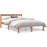Berkfield Home Bed Frame Frame Wax Brown 120x190 cm Small Double Solid Wood Pine